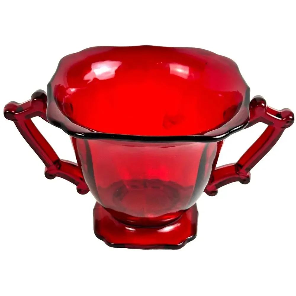 Imperial Hazen 760 Ruby Red 1930's Open Sugar and Creamer Set-Mint Condition